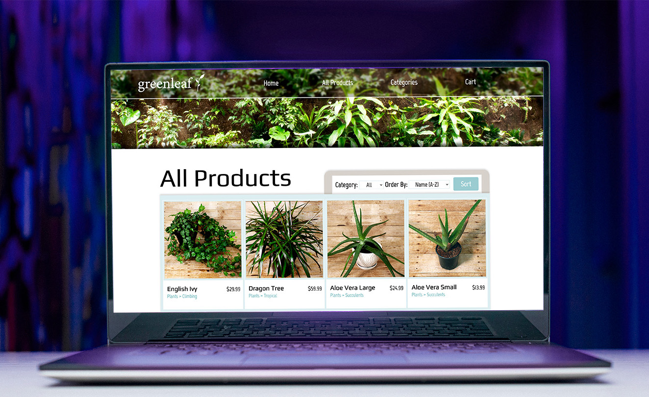 greenleaf eCommerce store mockup